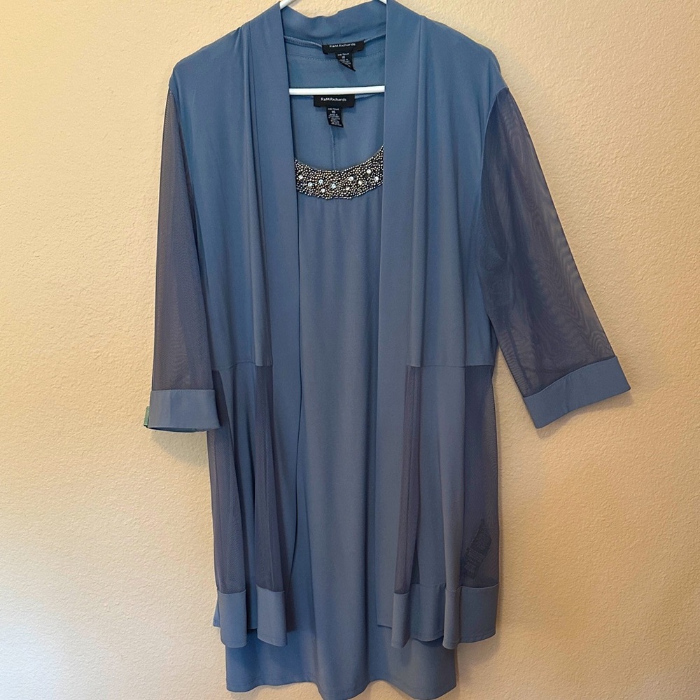 R&M Richards Elegant Gray Dress